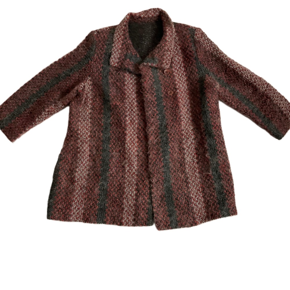 Toni Woods New York Striped Mohair Blend Textured Blazer Jacket Women Sie 40